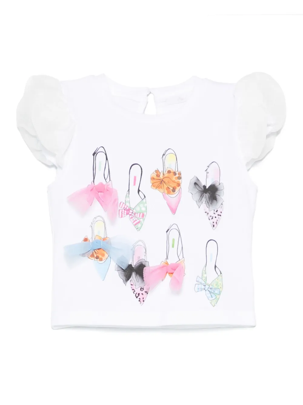 Miss Grant Kids リボンディテール Tシャツ - ホワイト Miss Grant Kids リボンディテール Tシャツ - ホワイト
