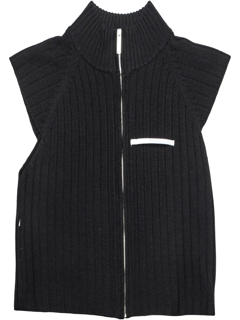 ribbed zip-up gilet