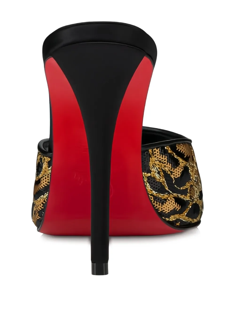 ★CHRISTIAN LOUBOUTIN★MISS Z MULE OCELOT ミュール Miss Z Mule Ocelot - 100 mm Mules - Embroidered crepe satin