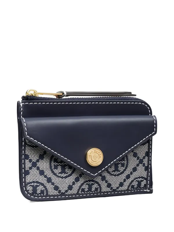 Tory Burch T Monogram Cardholder Blue FARFETCH IN