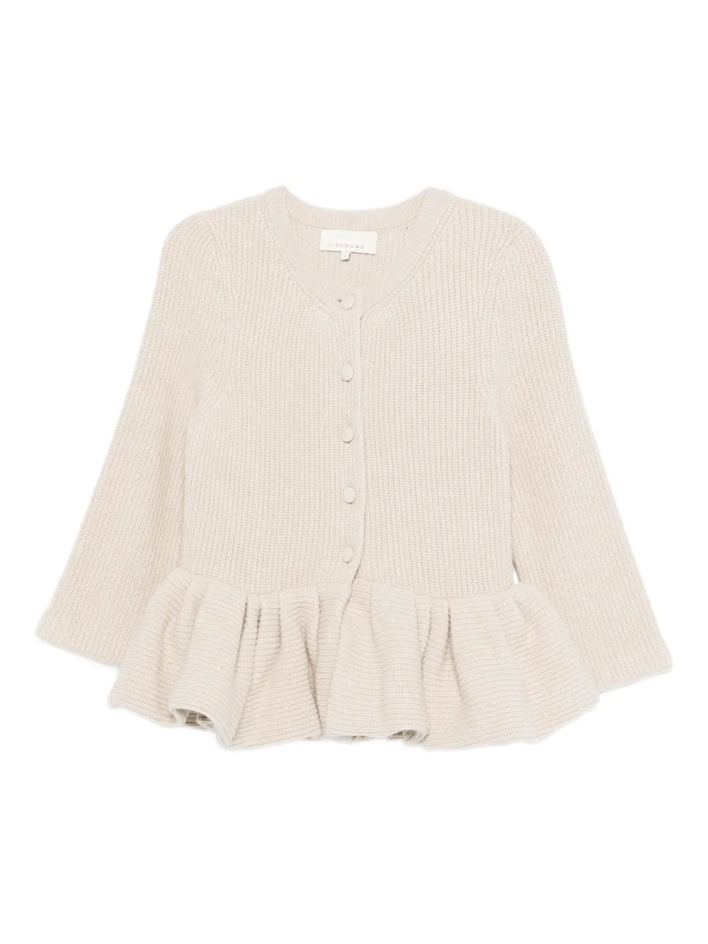 LIBEROWE peplum knitted cardigan | Neutrals | Image 1