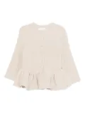 LIBEROWE peplum knitted cardigan - Neutrals