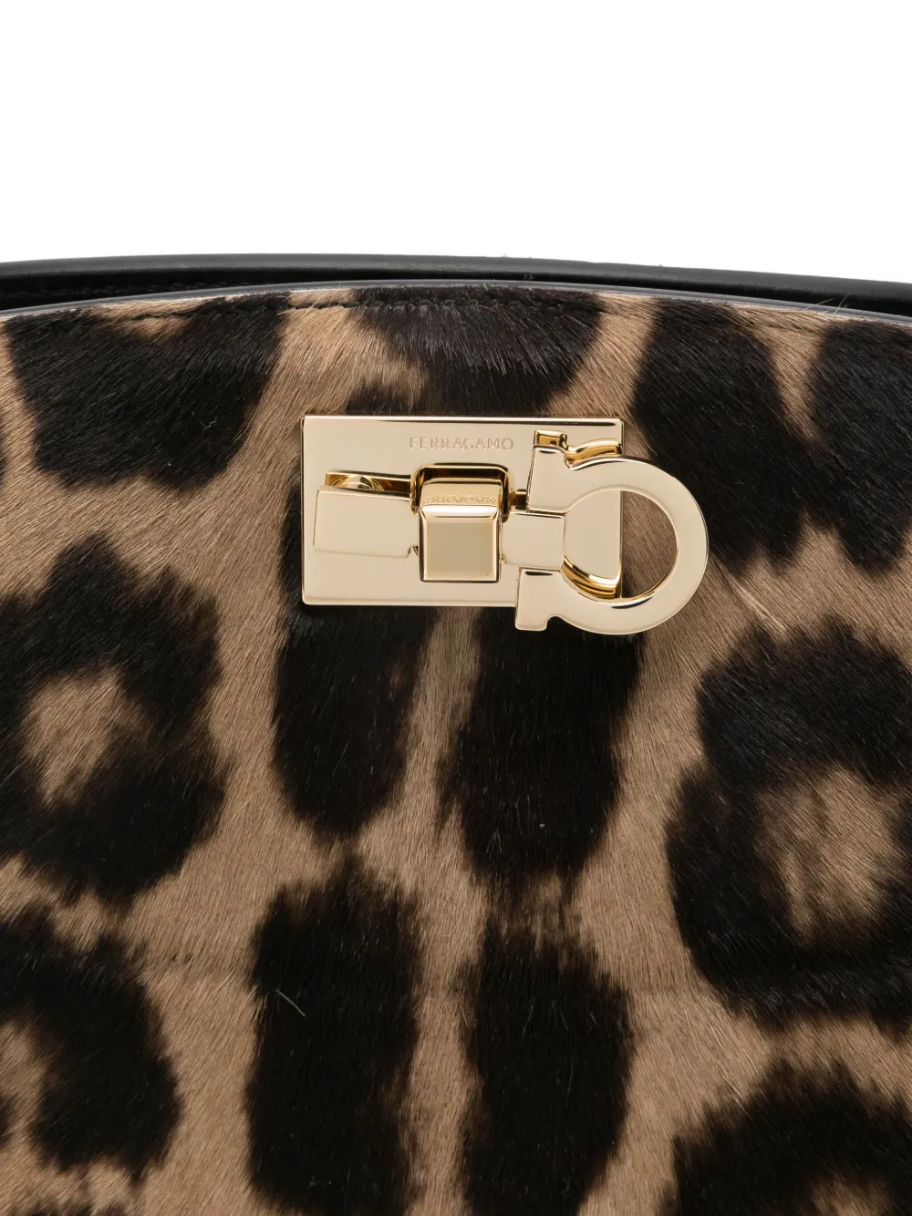 Ferragamo Studio Box Leopard-print Satchel Bag In Neutral
