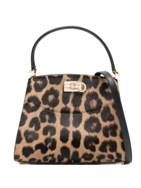 Ferragamo Studio Box leopard-print satchel bag