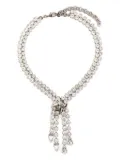 Alessandra Rich crystal-embellished fringed necklace - Silver