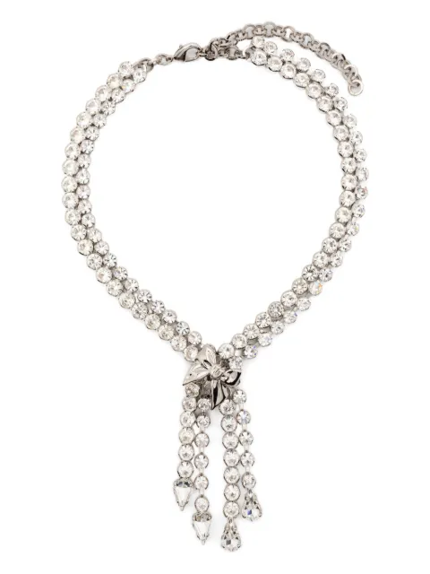 Alessandra Rich crystal-embellished fringed necklace