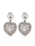 Alessandra Rich crystal-embellished heart-shape earrings - Silver