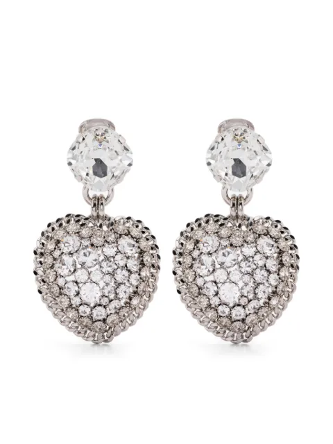 Alessandra Rich crystal-embellished heart-shape necklace