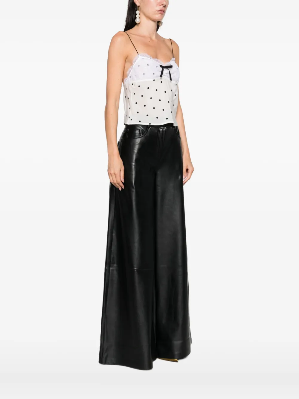 Alessandra Rich Tanktop met stippen Wit
