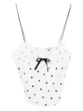 Alessandra Rich polka-dot prin tank top - White