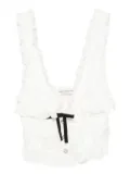 Alessandra Rich bow-detail sleeveless top - White