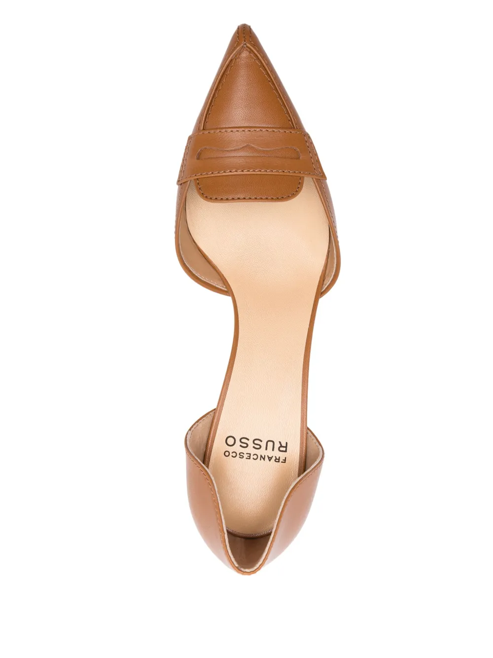 Francesco Russo Pema leren pumps Bruin