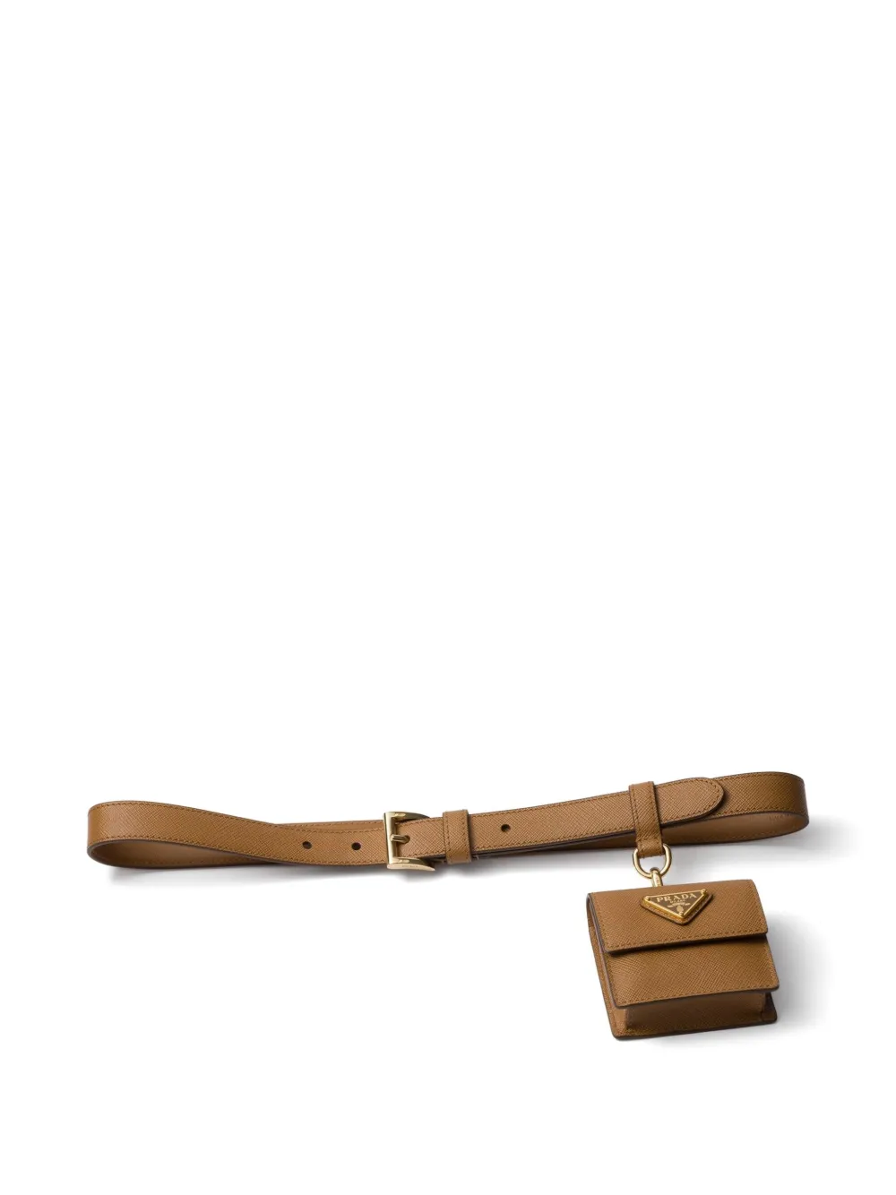 Prada Saffiano leren riem Bruin
