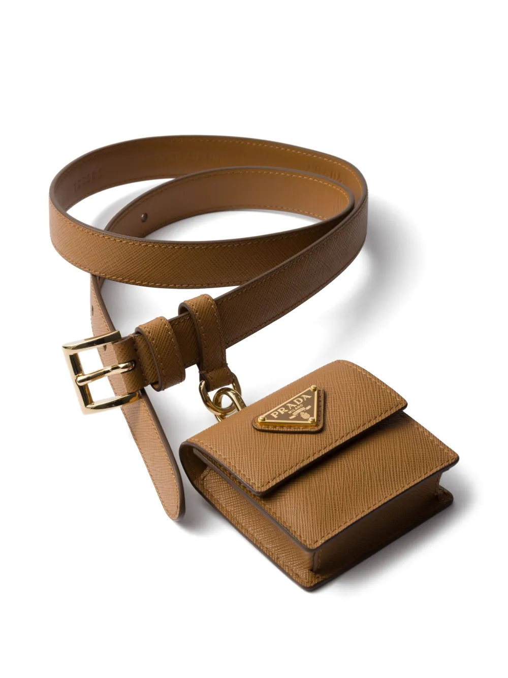 Prada Saffiano leren riem - Bruin