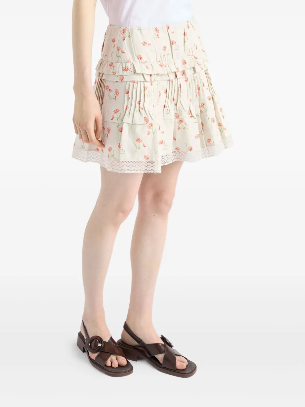 Shop Prada Floral-print Skirt