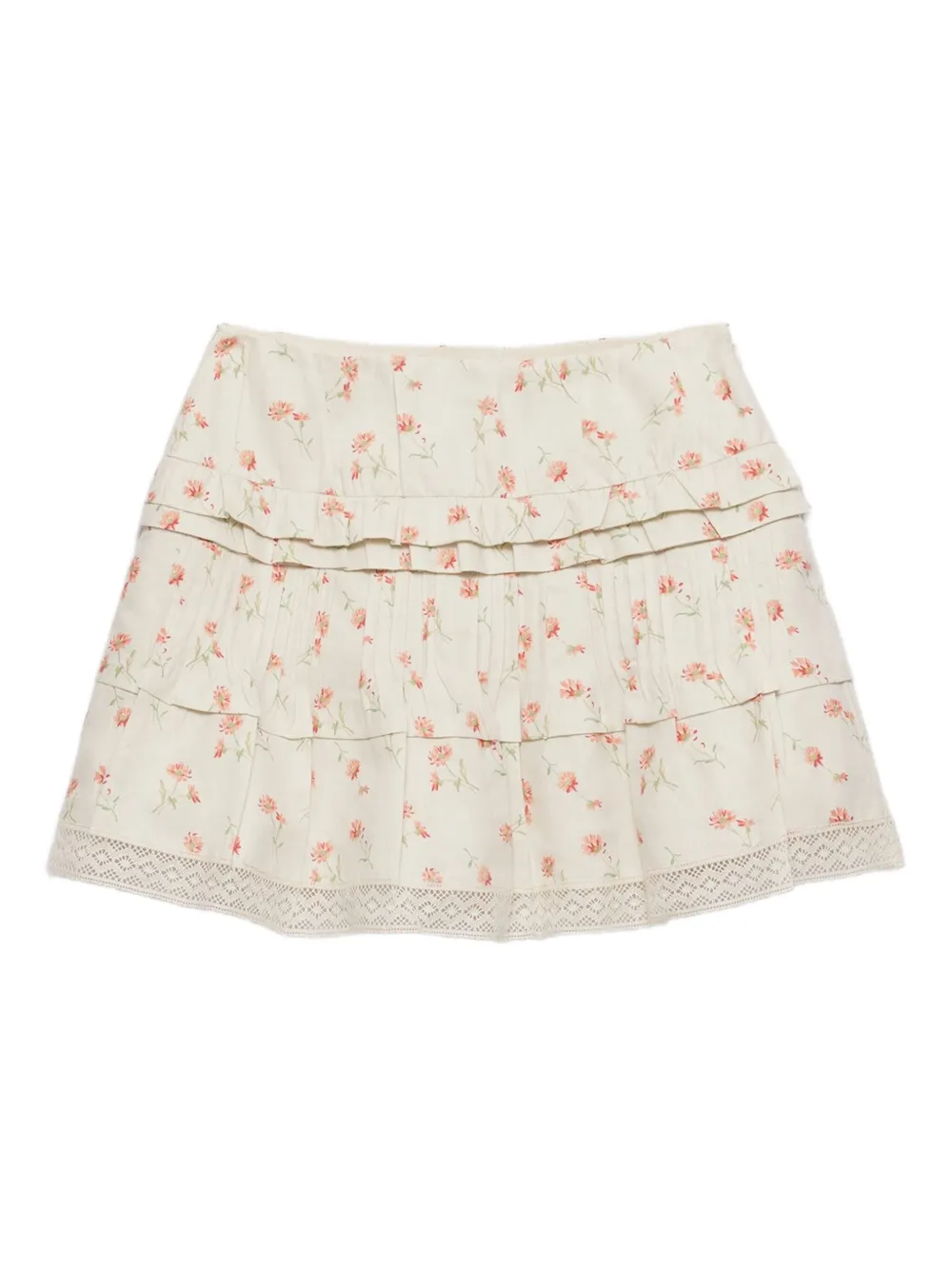 Prada Rok met bloemenprint Beige