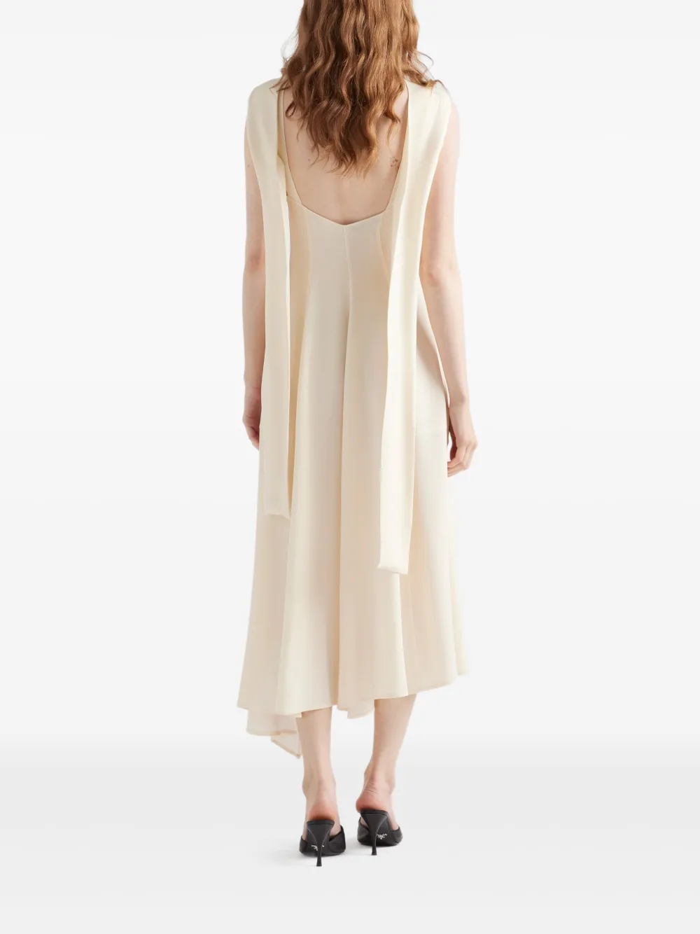 Prada Asymmetrische jurk Beige
