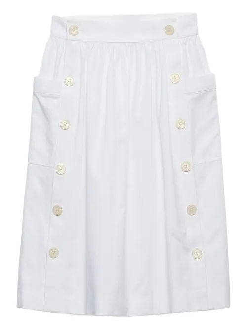 Prada jupe en gabardine - Blanc - Prada - Modalova