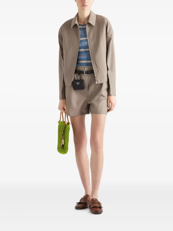 Prada Mouliné Jacket | Neutrals | FARFETCH