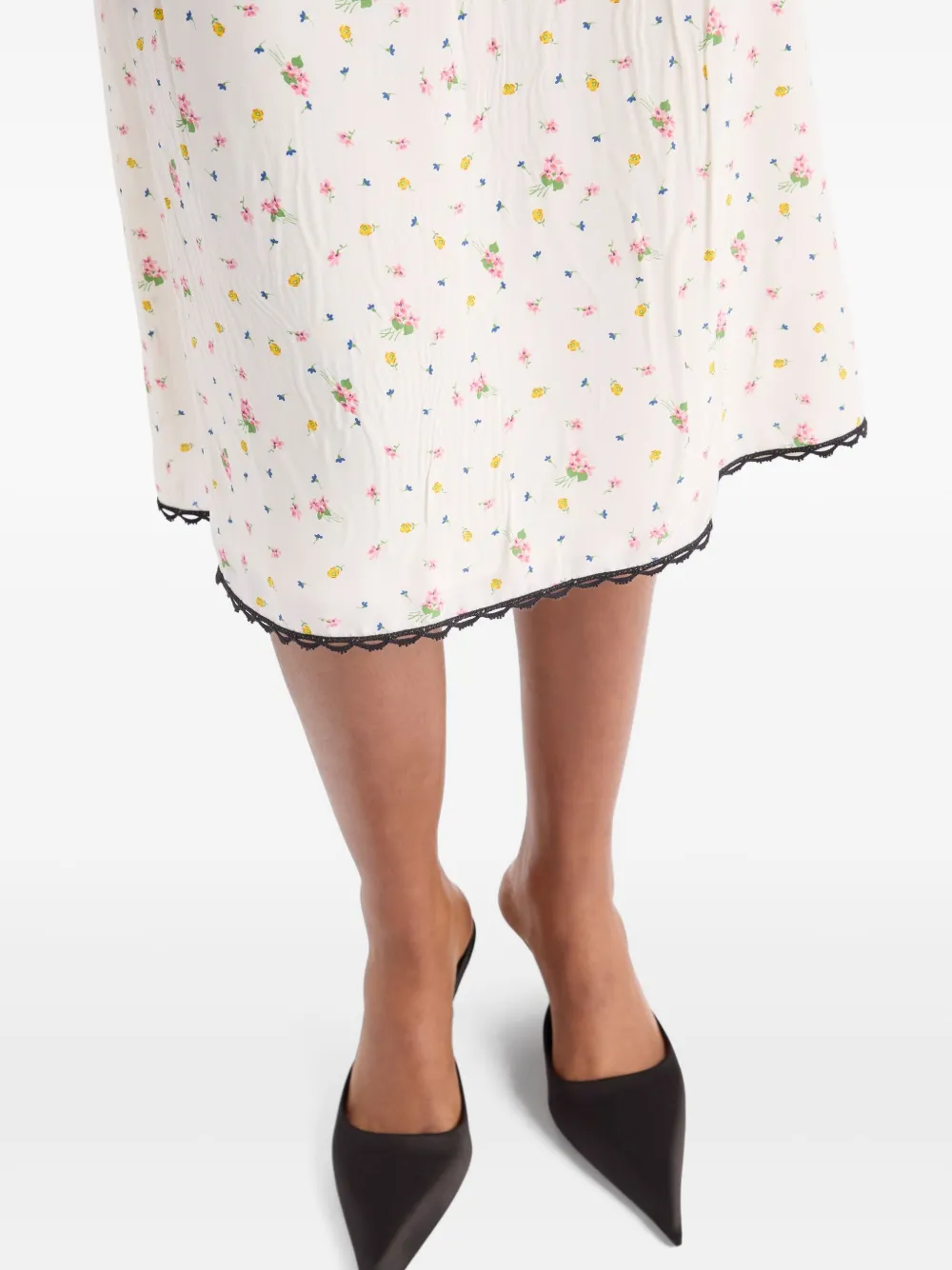 Prada Rok met bloemenprint Wit