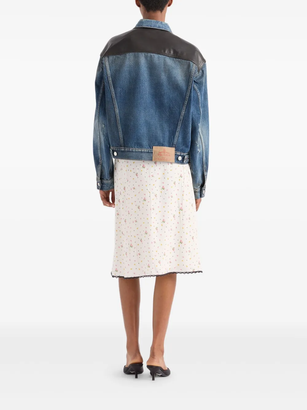 Prada Rok met bloemenprint Wit