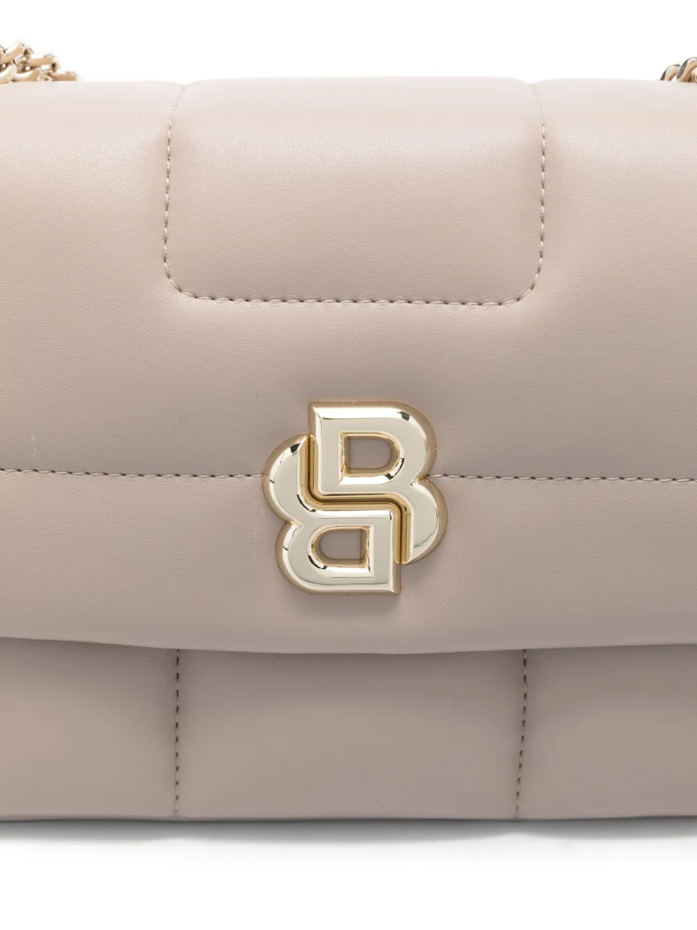 BOSS Gewatteerde schoudertas met dubbele B Beige