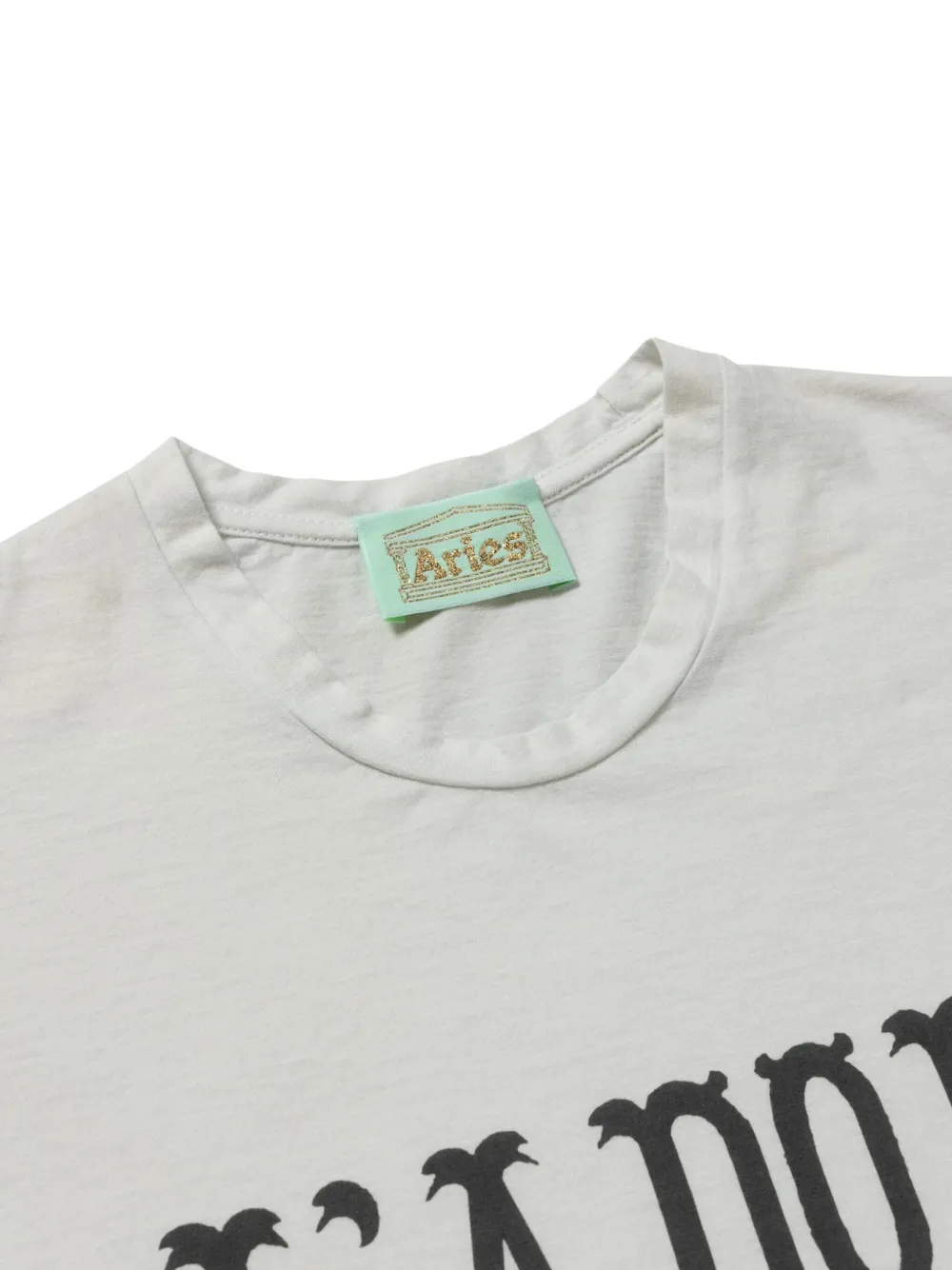 Aries T-shirt met tekst Wit