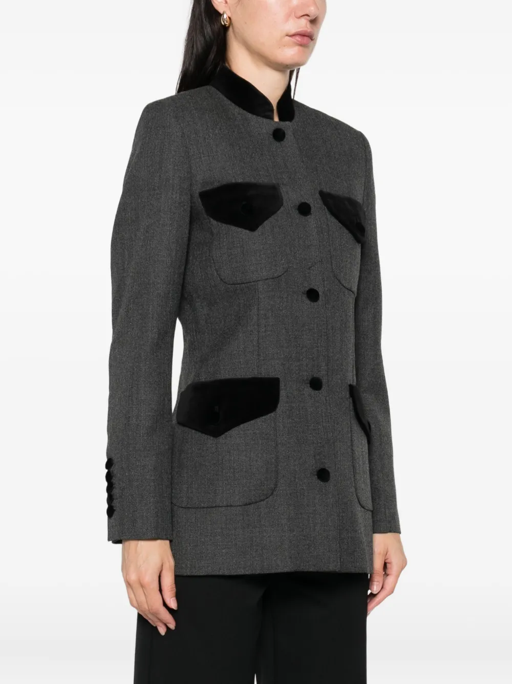 Liberowe Single-breasted Blazer In Gray
