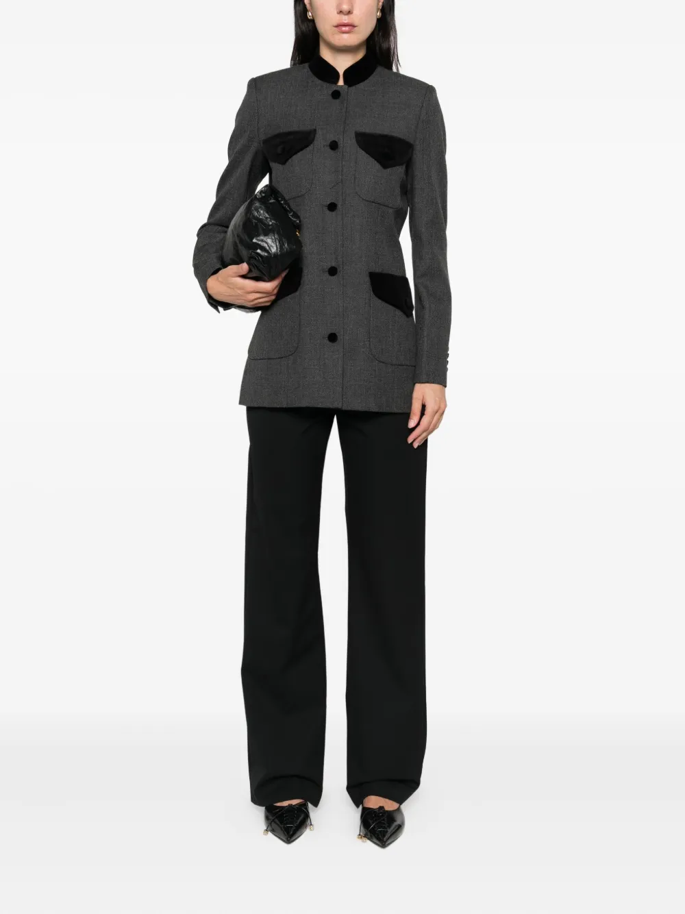 Liberowe Single-breasted Blazer In Gray
