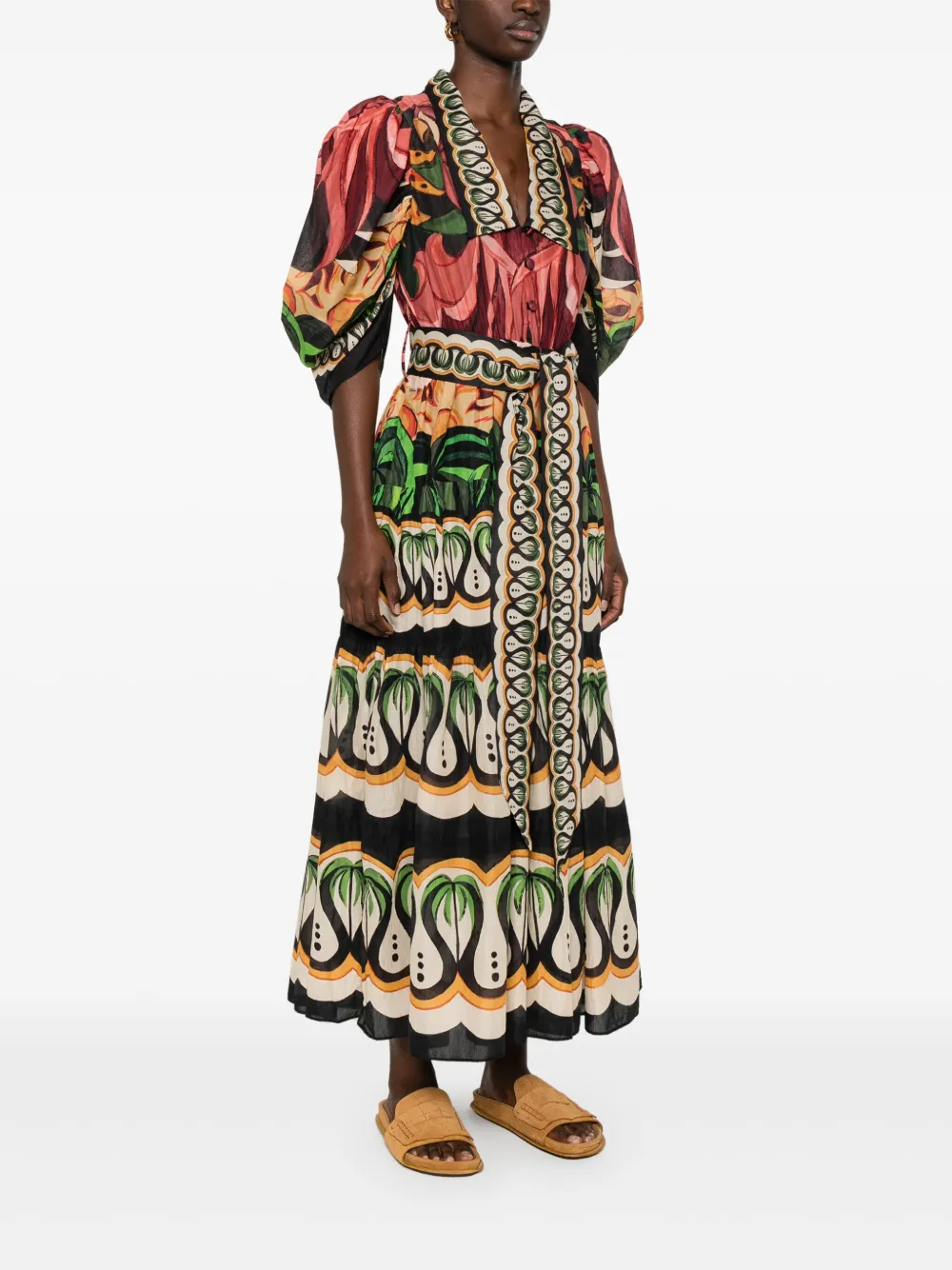 Shop Farm Rio Coconut Tree Maxi Dress In Red