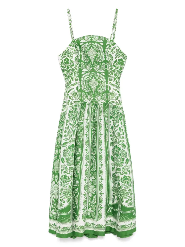 farm rio green white dress Pink and Green Abstract-Print Puff-Sleeve Mini Dress – Ro&Zo