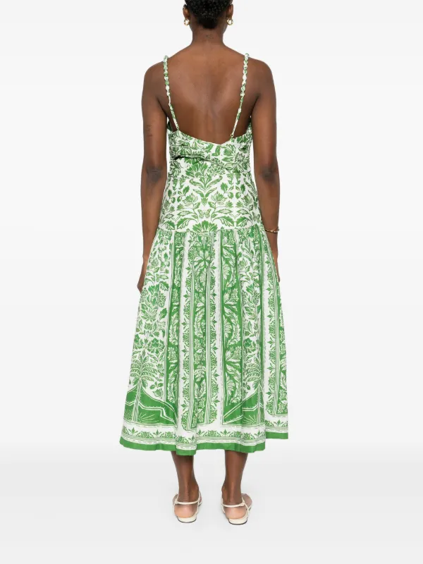 green emerald velvet dress Farm Rio Women's Floral Cascade Midi Dress – Saint Bernard main image 0