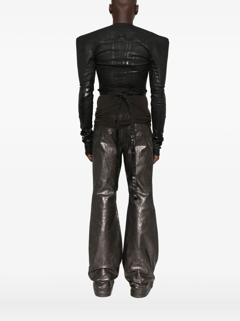 Rick Owens Tie-waist Jacket In Black