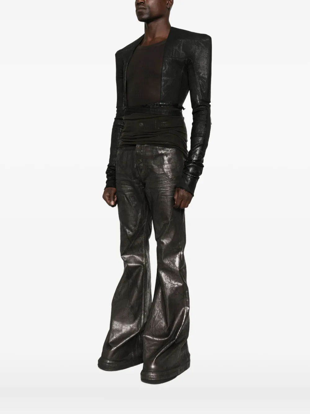 Rick Owens Tie-waist Jacket In Black
