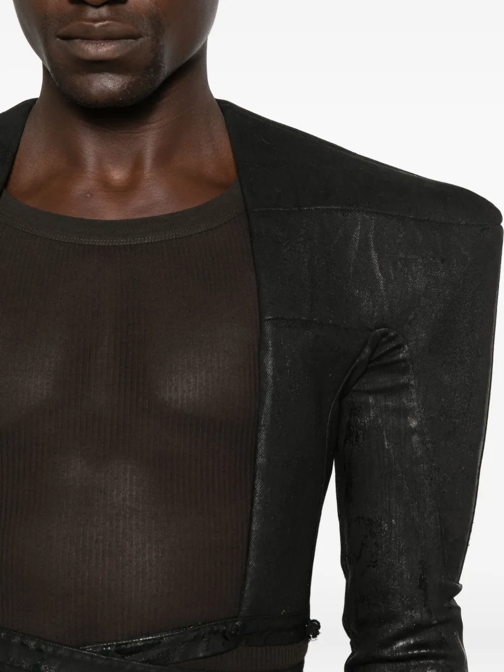 Rick Owens Tie-waist Jacket In Black