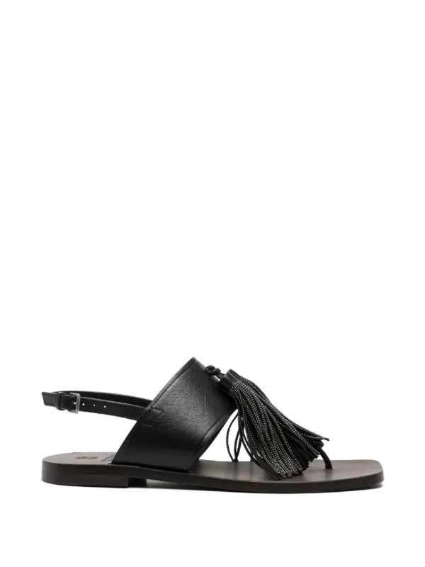 Brunello Cucinelli Tassel-detail Sandals in Black
