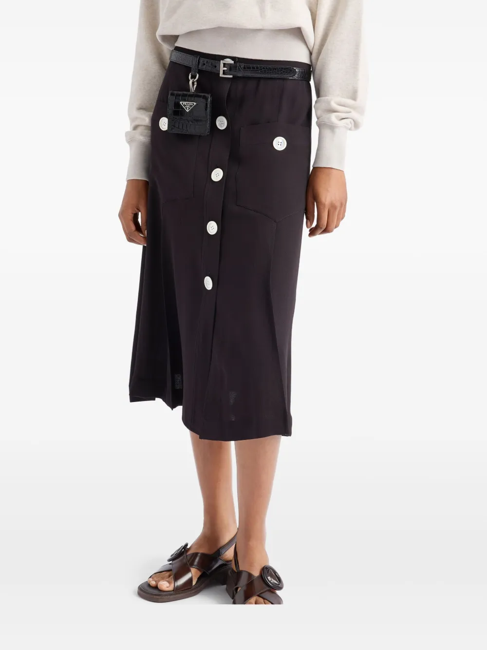Prada Satijnen rok Zwart