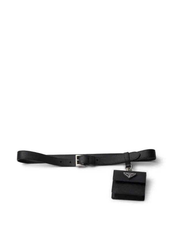 【関税&送料込】Prada Saffiano Leather Belt Prada Saffiano-leather Belt | Black | FARFETCH JO