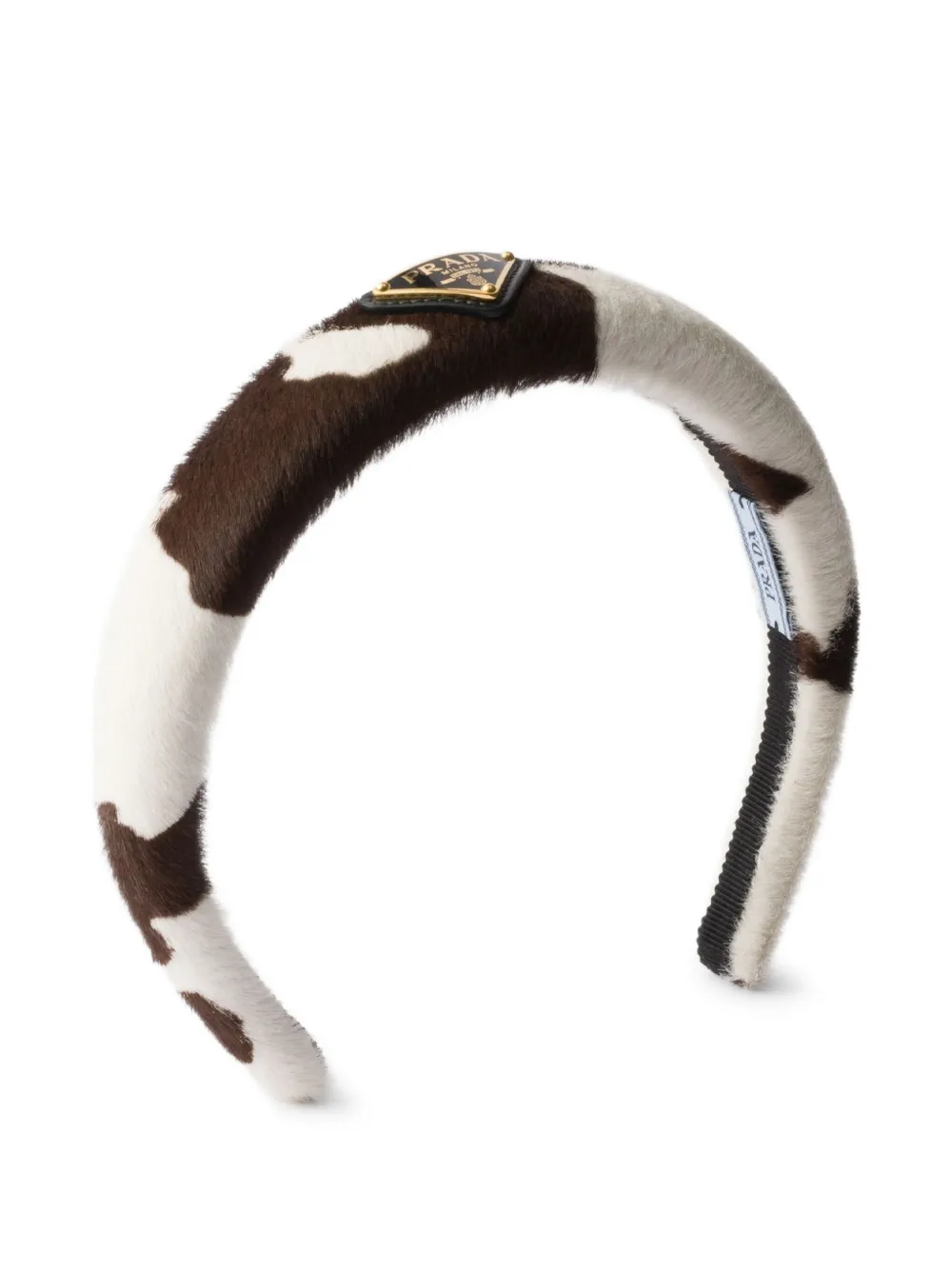 Prada Haarband met koeienprint Wit
