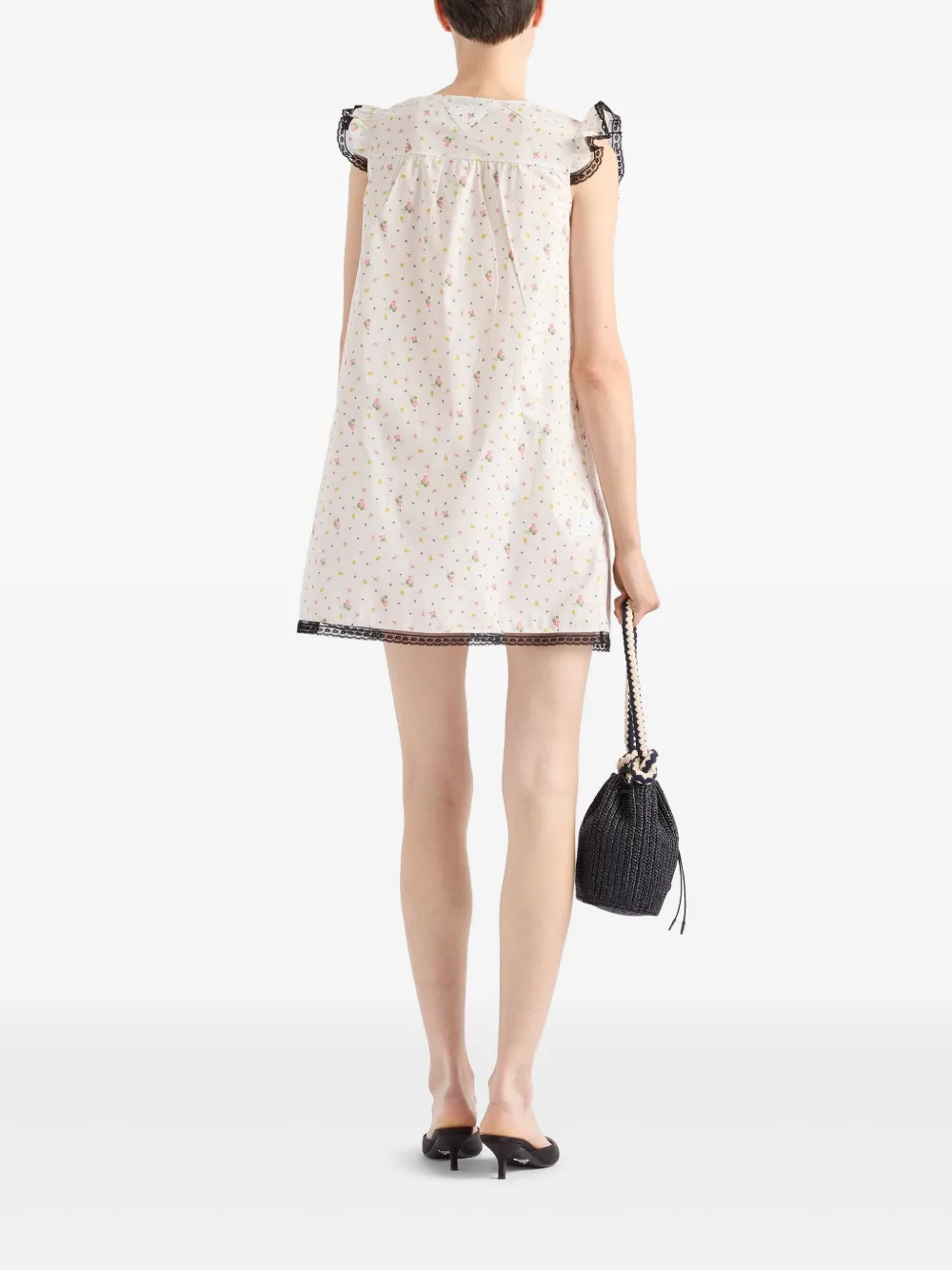 Prada Mini-jurk met bloemenprint Wit