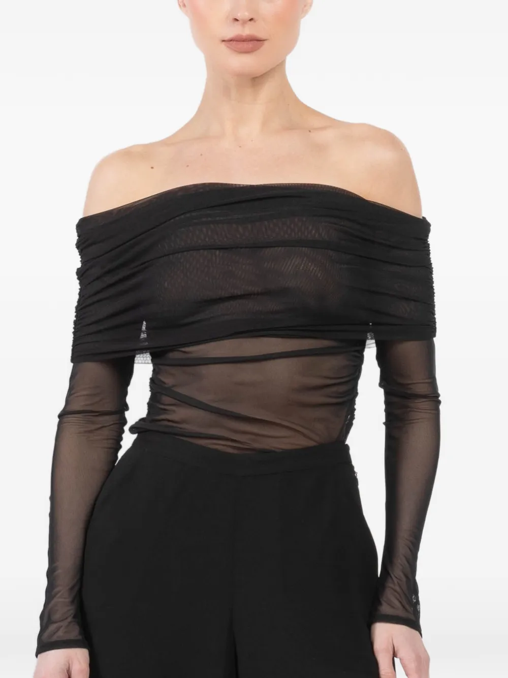 LAPOINTE off-shoulder long-sleeve blouse - Black