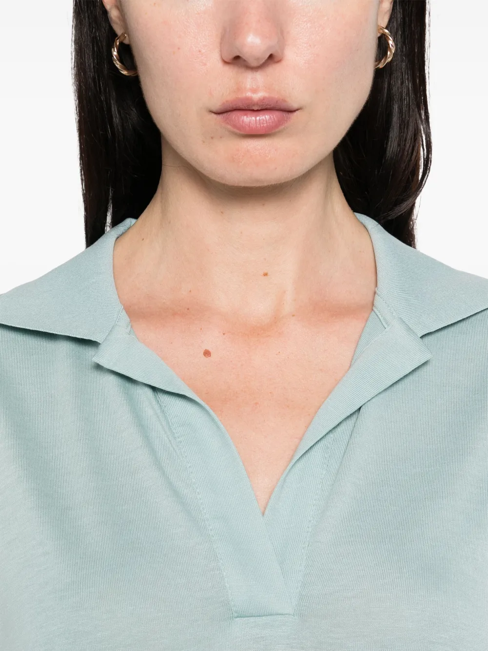 Herno Fijngebreid T-shirt Blauw