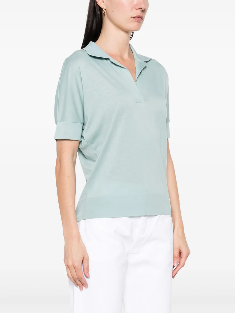 Herno Fijngebreid T-shirt Blauw
