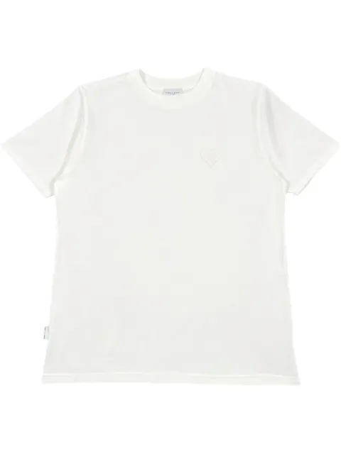 Family First slogan-embroidered T-shirt