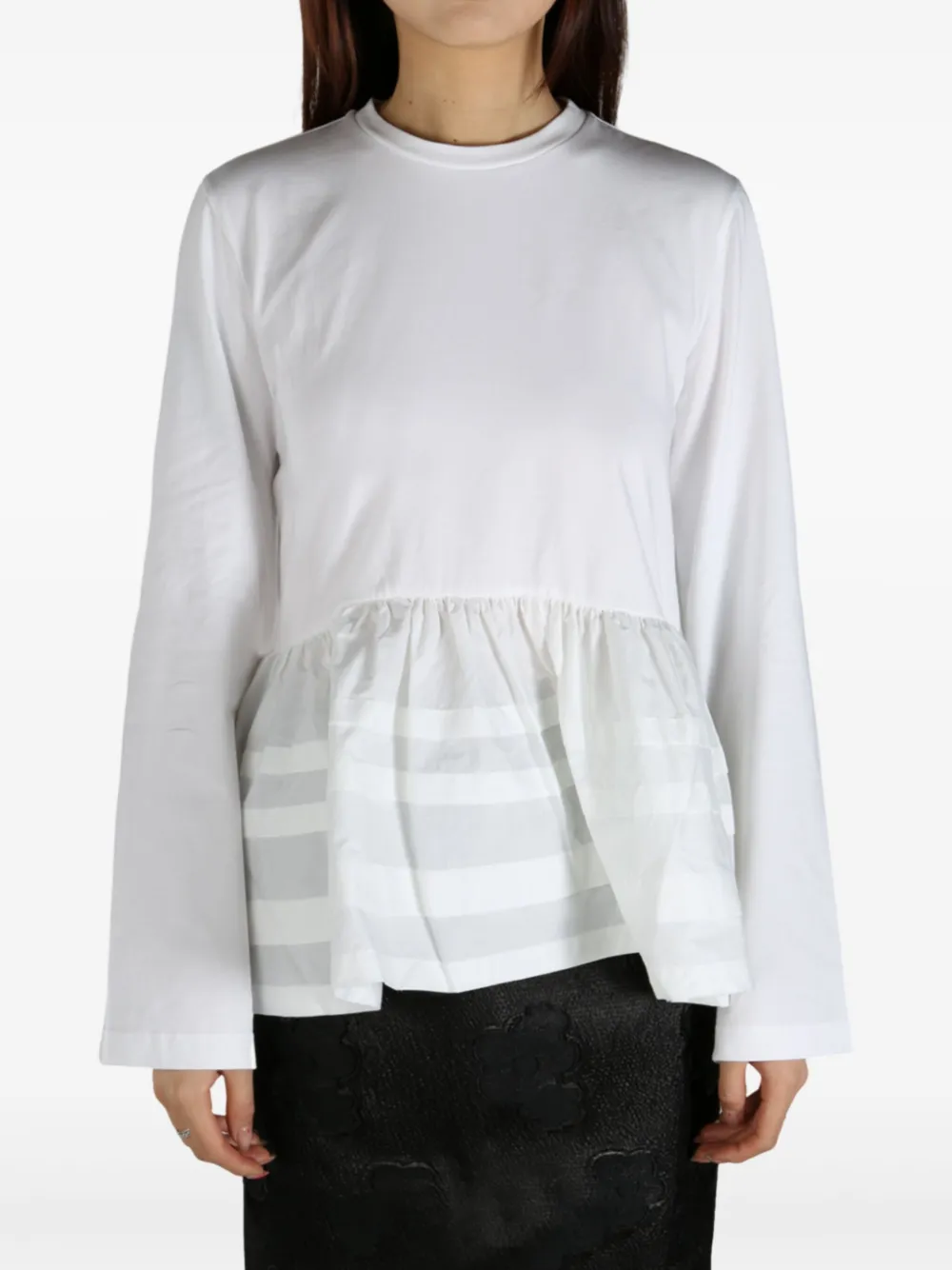 Cecilie Bahnsen ruffled t-shirt Wit