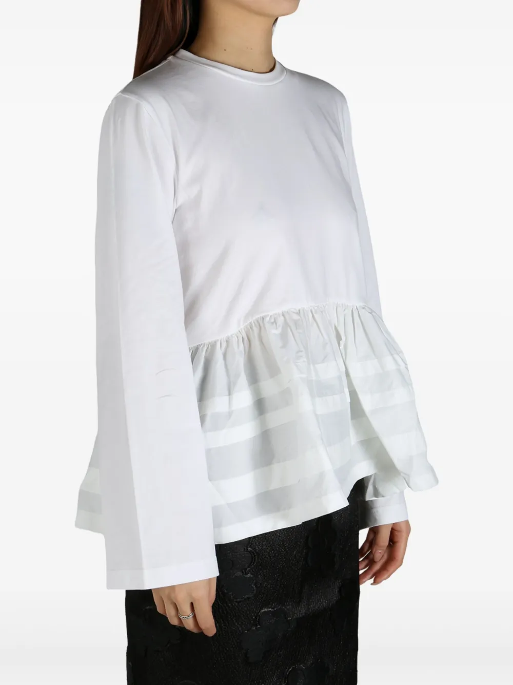 Cecilie Bahnsen ruffled t-shirt Wit