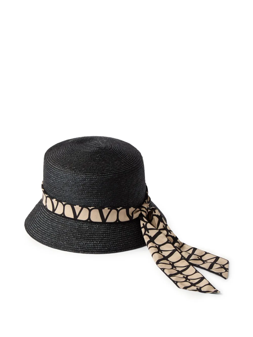 Valentino Toile Iconographe-ribbon Bucket Hat In Black
