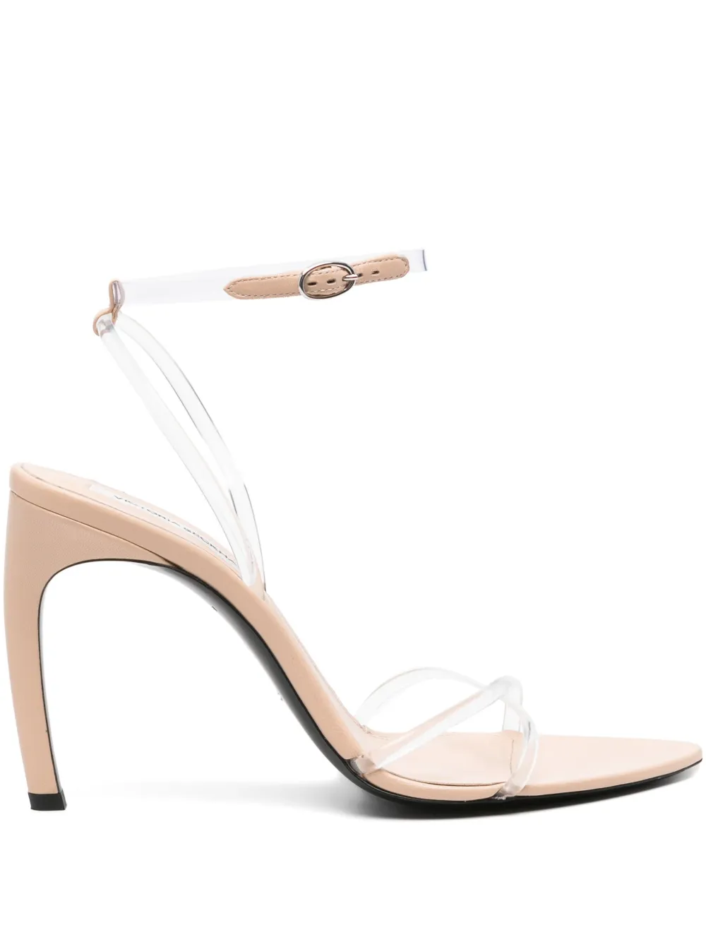 Victoria Beckham 100mm clear-strap leather heeled sandals Neutrals
