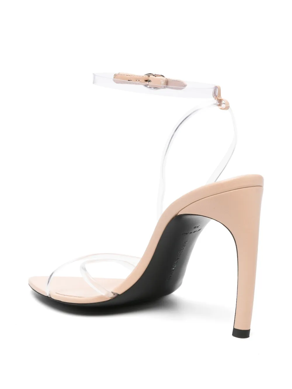 Victoria Beckham 100 mm leren sandalen met doorzichtig bandje en hak Beige