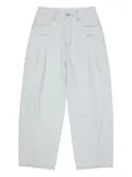 Ader Error box-pleat detail jeans - White